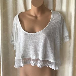 Kimchi Blue Ivory Mid Drift Top Sz